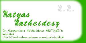 matyas matheidesz business card